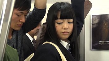 Asian fucked a Japanese girl's mouth and pussy on the bus